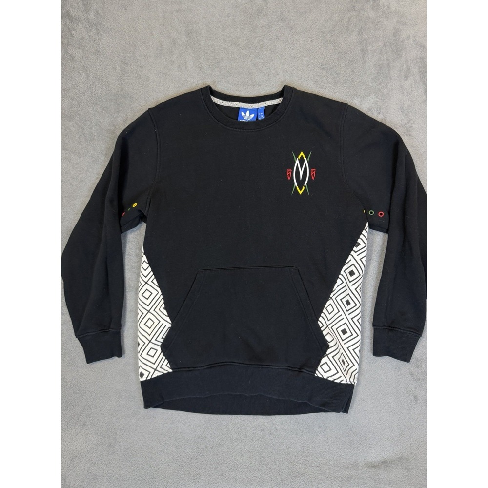 Rare Adidas Sweater Mens Large Black Pullover Mutumbo Crew Neck Knit NBA